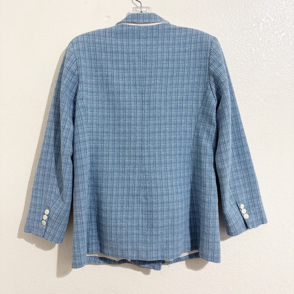 Sandro Nars‎ Double Breasted Tweed Blazer in Blue - Picture 7 of 11